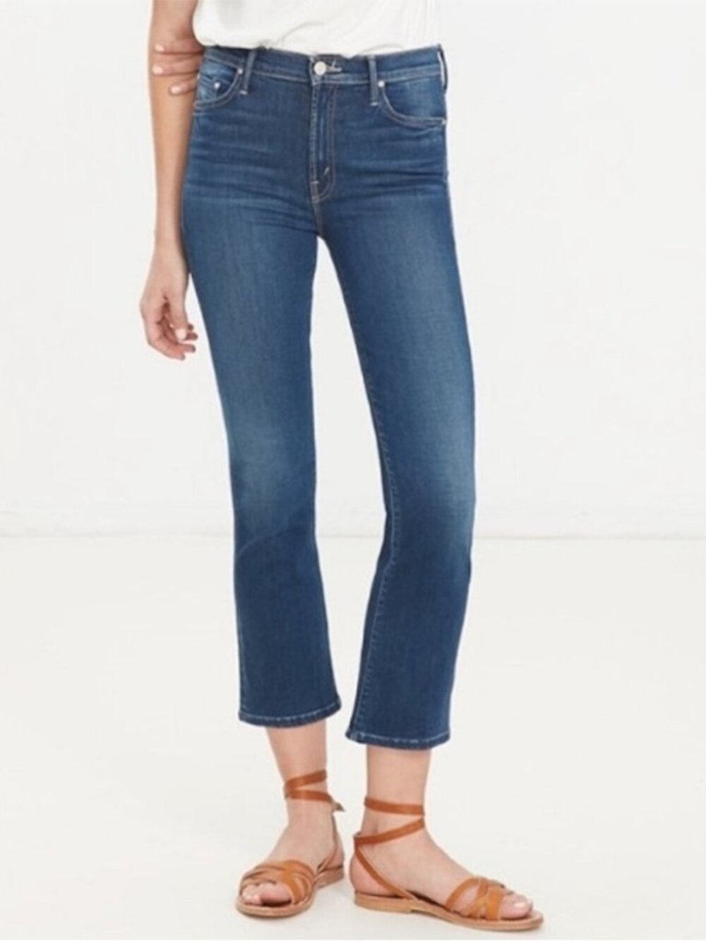 MOTHER The Insider Crop‎ Jeans in Faster Size 25 Dark Wash